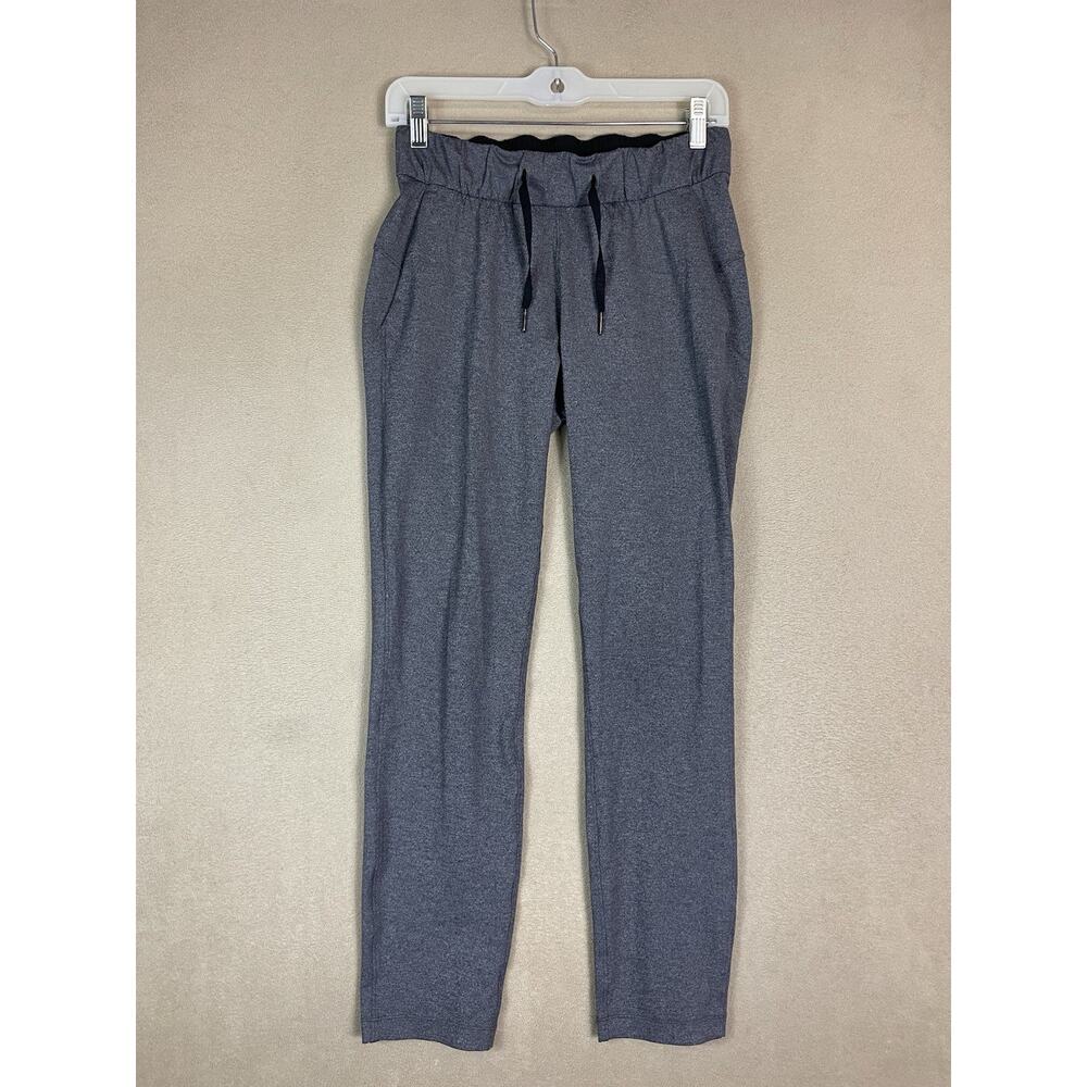Lululemon Pants Womens 2 Gray‎ On The Fly Stretch Breathable Drawstring Waist